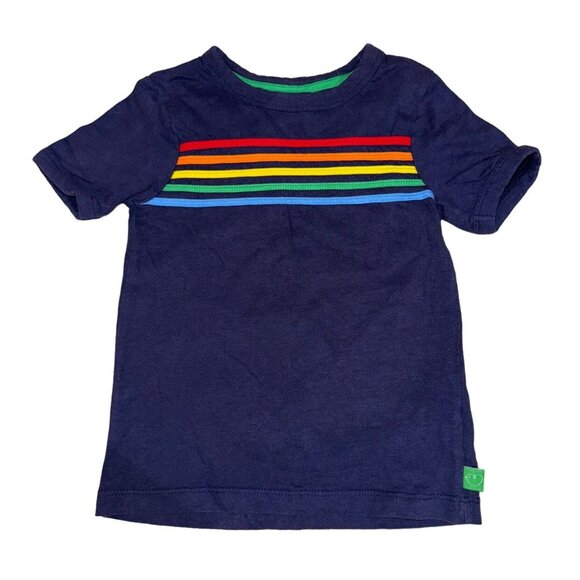 Little Bird Shirt Rainbows Navy Blue Size 2-3 Years - Picture 1 of 3